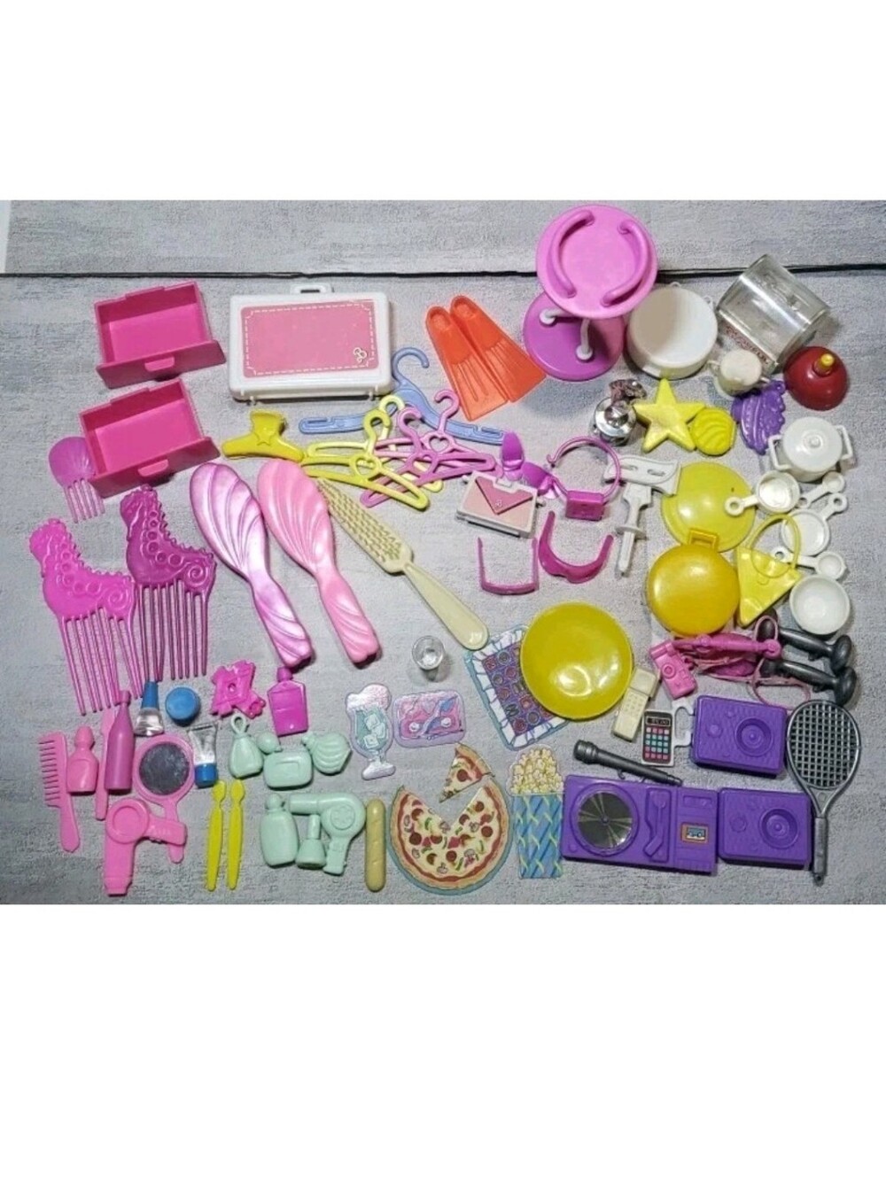 Vtg Barbie Accessories And Misc Lot Beauty Food Music Shoes 80s 90s